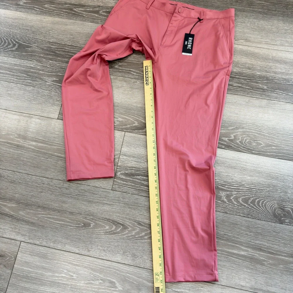 Rhone Commuter Pants Mens 38 Pink Slim Straight Performance Trousers 100036 SU23 - Picture 8 of 13